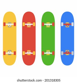 Skateboard, fingerboard icon set
