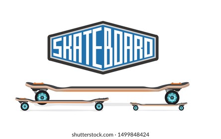 Skateboard, fingerboard side view vector design