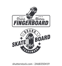 skateboard fingerboard vintage badge logo vector illustration