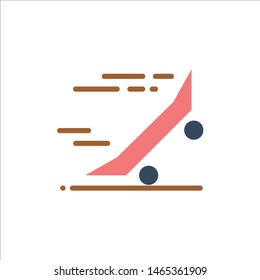 Skateboard, Skateboard  Flat Color Icon. Vector icon banner Template. Vector Icon Template background