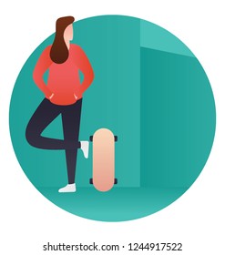 Skateboard flat icon design