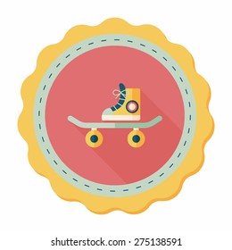 Skateboard flat icon with long shadow