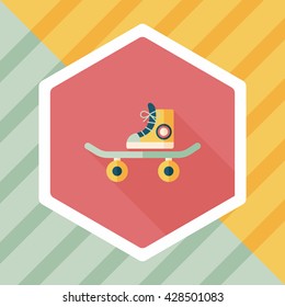 Skateboard flat icon with long shadow