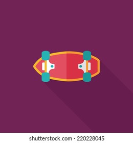 skateboard flat icon with long shadow,eps10