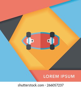 skateboard flat icon with long shadow,eps10