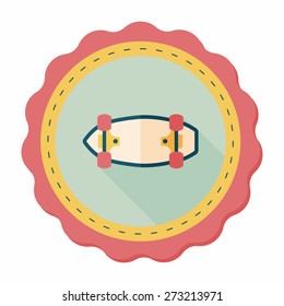 skateboard flat icon with long shadow,eps10