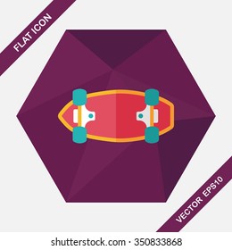 skateboard flat icon with long shadow,eps10