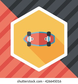 skateboard flat icon with long shadow,eps10
