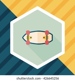 skateboard flat icon with long shadow,eps10