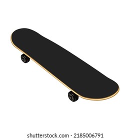 Skateboard flat illustration. Black Skateboard on white background. Vector eps10