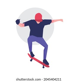 skateboard flat illustration and image