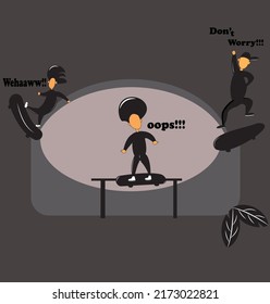 Skateboard flat ilustration enjoy life