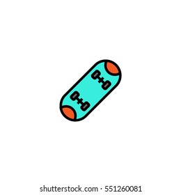 Skateboard  flat line icon