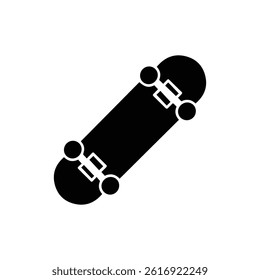 Skateboard Flat Plank Black Icon Simple 1990s