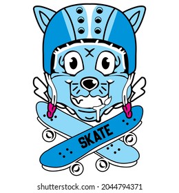 Skateboard Fox Skate Board Sport Logo Vector