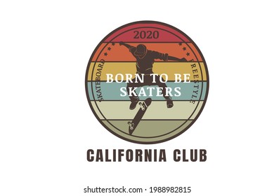 skateboard freestyle born to be skaters color orange yellow and brown