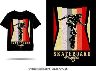 Skateboard freestyle silhouette t shirt design
