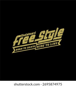 SKATEBOARD Freestyle Typography design vector illustration