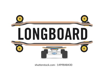 Skateboard front, side view vector