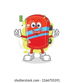 the skateboard full battery character. cartoon mascot vector