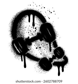 Skateboard graffiti sprayed with spray paint isolated on white background. EPS 10.