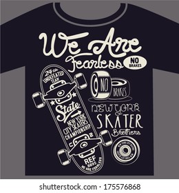 Skateboard Graphic Design For T-shirt