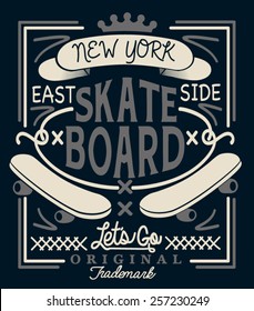 skateboard graphic design for t-shirt 