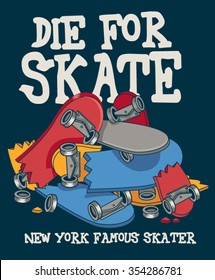 skateboard graphic design for t-shirt 