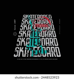 Skateboard graphic t-shirt and apparel design