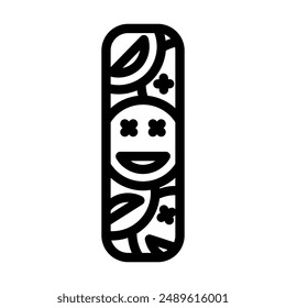 skateboard graphics line icon vector. skateboard graphics sign. isolated contour symbol black illustration