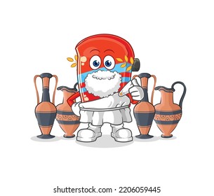 the skateboard with greek clothing. cartoon mascot vector