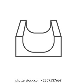 Skateboard half pipe line icon