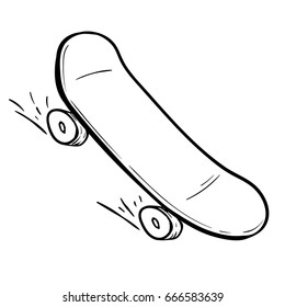 skateboard hand drawn sketch
