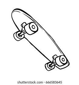 skateboard hand drawn sketch