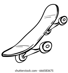 skateboard hand drawn sketch