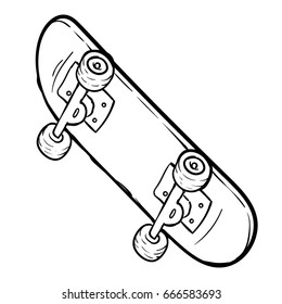 Skate Drawing : Learn How To Draw Skateboard (skateboarding) Step By ...