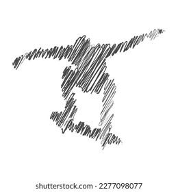 Dibujo de líneas de guijarros dibujadas a mano sobre el diseño de ilustraciones vectoriales de fondo blanco