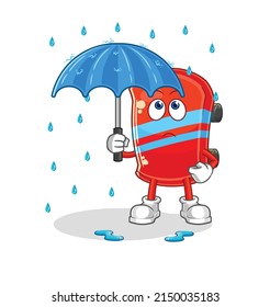 the skateboard holding an umbrella illustration. character vector