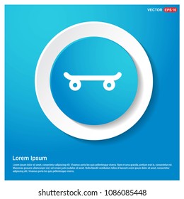 Skateboard Icon Abstract Blue Web Sticker Button
