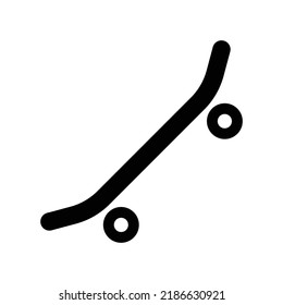 Skateboard icon in black solid style