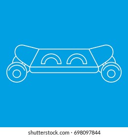 Skateboard icon blue outline style isolated vector illustration. Thin line sign