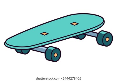 Skateboard Icon color vector illustration, skateboard sport illustration