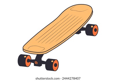 Skateboard Icon color vector illustration, skateboard sport illustration