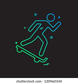 Skateboard icon design vector