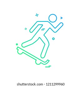 Skateboard icon design vector