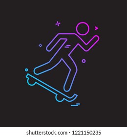 Skateboard icon design vector