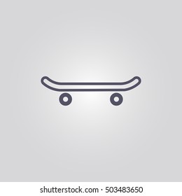 skateboard icon. flat design