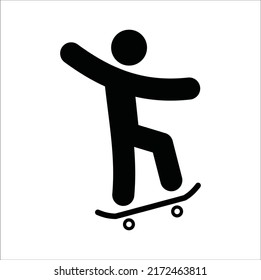 skateboard icon  illustration line art vector design