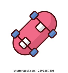 Skateboard icon isolate white background vector stock illustration.