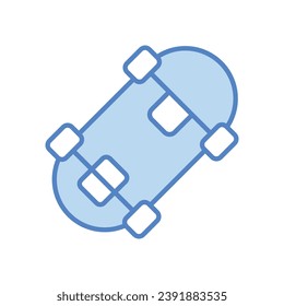 Icono de patineta aísla la ilustración del material del vector de fondo blanco.